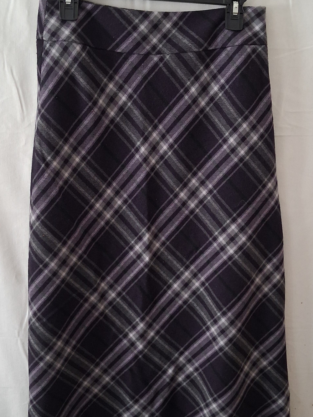 Talbots Petites Purple Plaid Pencil Skirt Size 4P Side Zip Midi